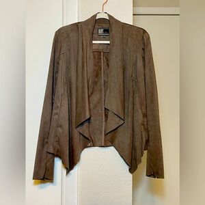 KUT From The Kloth Open Front Faux Suede Beige Jacket Size Large
